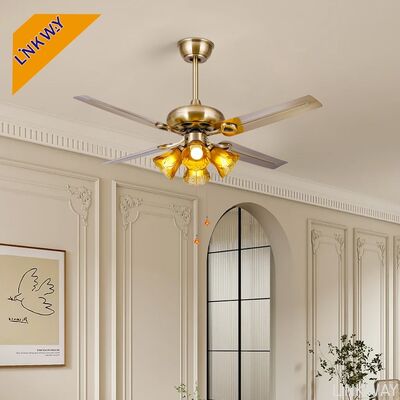 Linkway Classic US Design Air Cooling Fan Chrome Nickel Metal Blade Remote Control Electric Power Source for Household Hotel Use