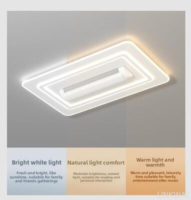 Modern Iron LED 6-Speed Dimmable Smart Bladeless Ceiling Fan with Light and Remote for Hotel Bedroom Decor