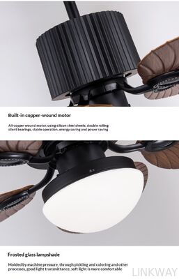 52 Inch Ceiling Fan with Light Kit  with Remote Control 5-blades ABS Fan Light