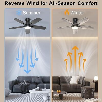 Indoor Decor Ceiling Fan 42 Inch DC Inverter Ceiling Fan 6 Speed/5 Piece Plywood Blades Ceiling Fan with Remote Control