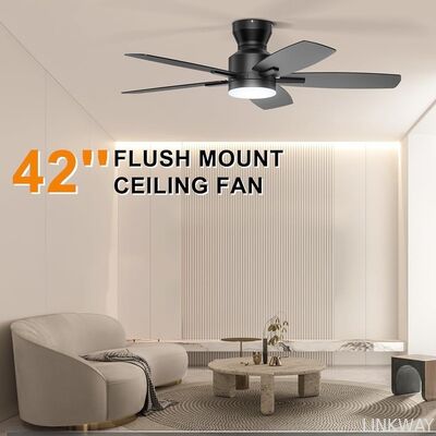 Indoor Decor Ceiling Fan 42 Inch DC Inverter Ceiling Fan 6 Speed/5 Piece Plywood Blades Ceiling Fan with Remote Control
