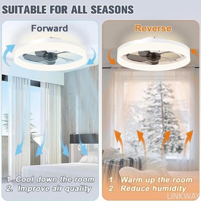 Japanese American Luxury LED Ceiling Fan Light Cross-Border Accessible for Bedroom Restaurant Wide Voltage Frequency Conversion