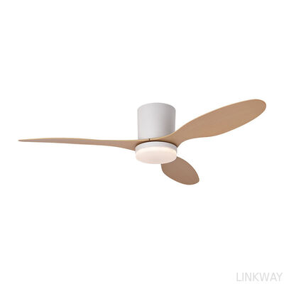 American Solid Wood LED Ceiling Fan Lamp Straight Leaf Chandelier Air Cooling Electric Solar for Outdoor Household Restaurant