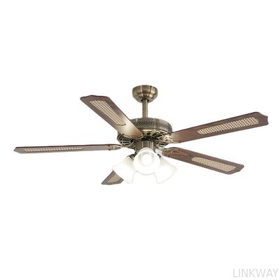 Classic Metal Ceiling Fan Lamp with Light AC Motor Electric Remote Control for Hotel & Household Use 5 Blades