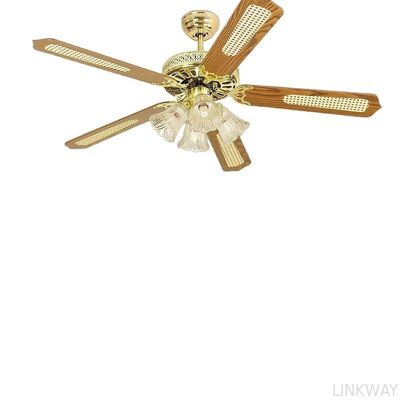 Classic Metal Ceiling Fan Lamp with Light AC Motor Electric Remote Control for Hotel & Household Use 5 Blades