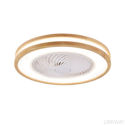 Japanese-Style LED Ceiling Fan Lamp Solid Wood Modern Nordic for Master Bedroom Living Dining Room 110V Cross-Border Metal