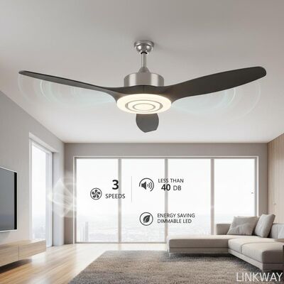 3 Speeds Fanspeedsettings Dimmable LED Ceiling Fan Less Than 40 DB Noiselevel Energy Saving Lighting and Cooling Fixture