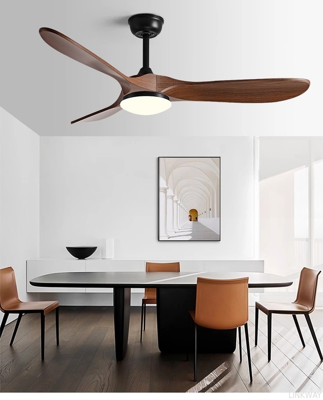 Manufacturer 110V 220V Modern Ceiling Fans With LED Lights Timber DC Motor Remote Control