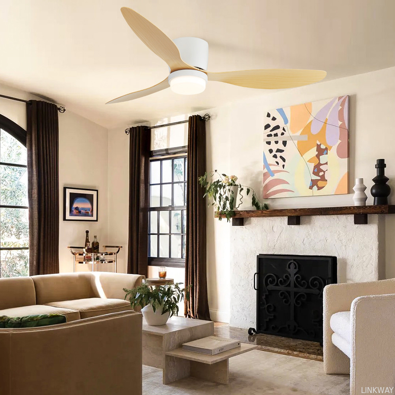 wholesale   Reversible ABS Blade Ceiling Fan 52 Inch DC Motor LED Ceiling Fan With Remote Control