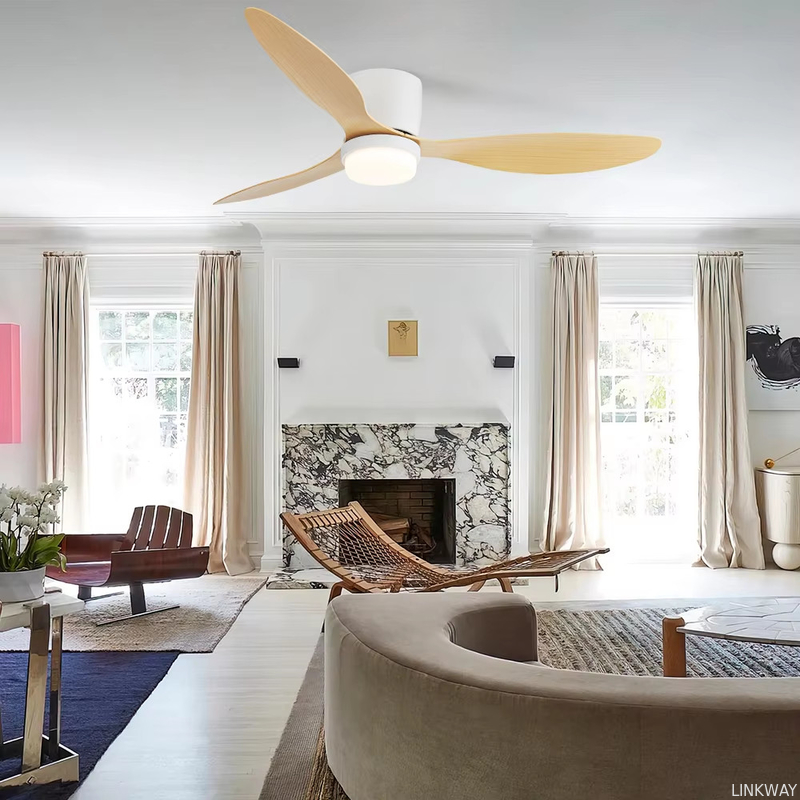 wholesale   Reversible ABS Blade Ceiling Fan 52 Inch DC Motor LED Ceiling Fan With Remote Control