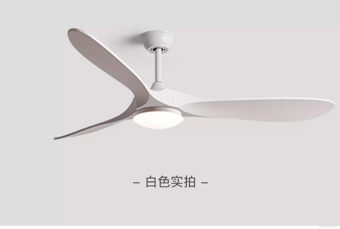 Wholesale factory 60" White Wood Blade Ceiling Fan With Light, Energy Efficient Ceiling Fans With LED Lights