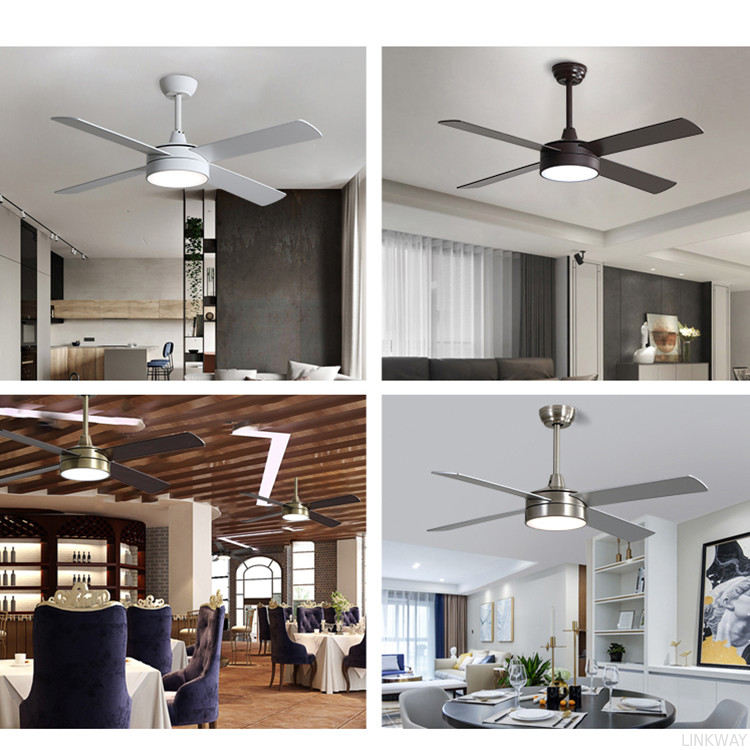 wholesale     ABS Blade Ceiling Fan Remote Control 52 Inch AC DC Indoor Ceiling Fan With Light