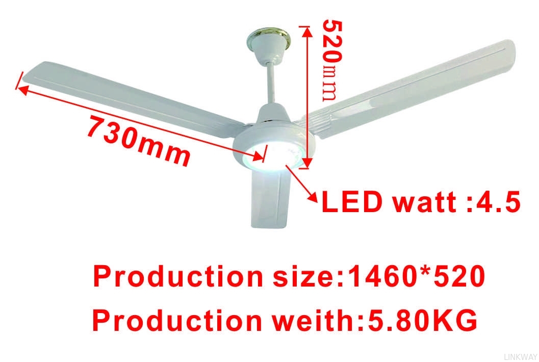 Factory 12V BLDC Ceiling Fan 56 Inch Solar DC Ceiling Fan With LED Light