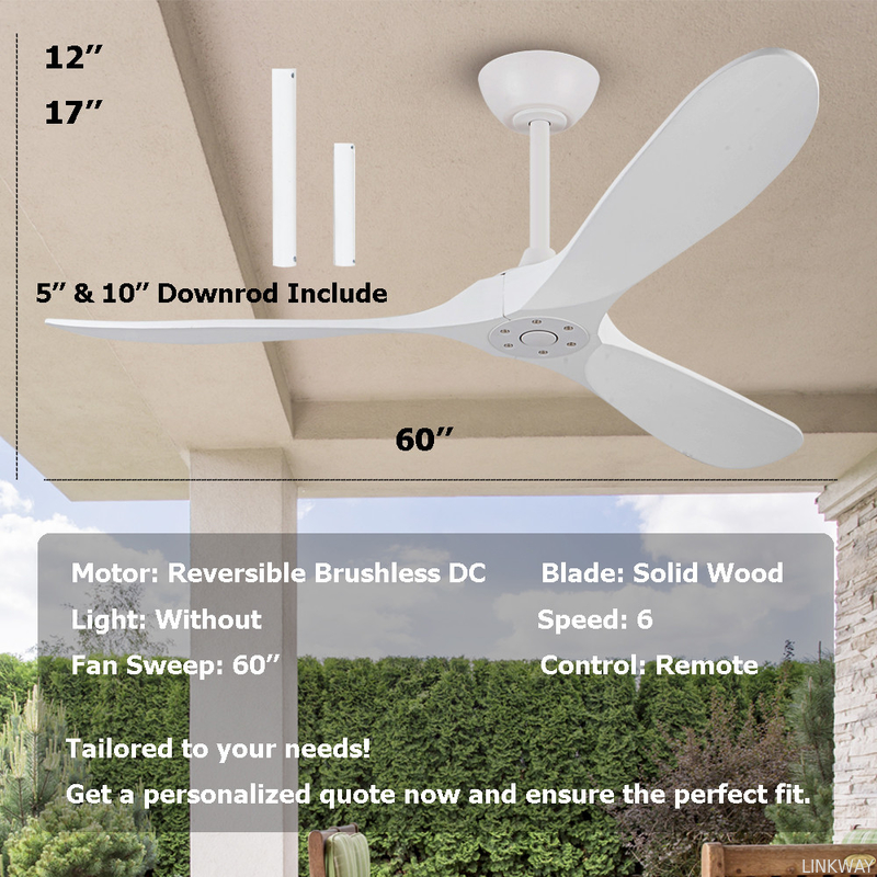 Manufacturer 3 Wooden Blade Modern LED Ceiling Fans Indoor Outdoor Patio Ceiling Fan 60 Inch