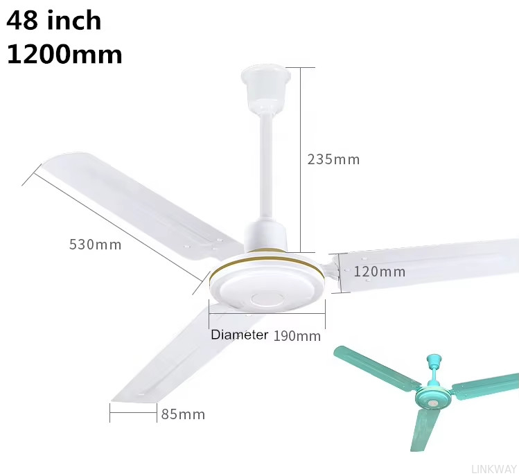 Factory Smart 42 Inch Modern LED Ceiling Fans Electric Power Source 220V Iron Blade