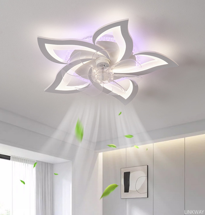 wholesale   72W Dreaming Colorful Ceiling Fans With Lights , APP Rmt Ctrl Dimmable LED Smart Ceiling Fan Light