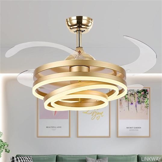 wholesale   Bedroom Decor Nordic Ceiling Fan Remote Control Restaurant Ceiling Fan Lamp