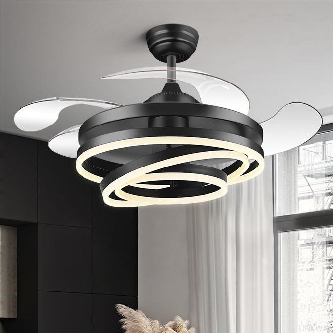 wholesale   Bedroom Decor Nordic Ceiling Fan Remote Control Restaurant Ceiling Fan Lamp