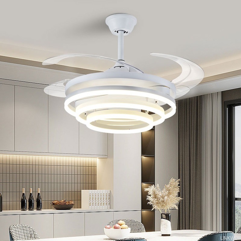 wholesale   Bedroom Decor Nordic Ceiling Fan Remote Control Restaurant Ceiling Fan Lamp