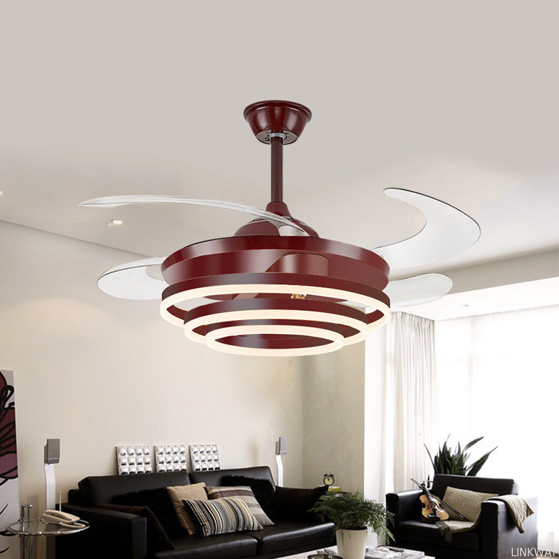 wholesale   Bedroom Decor Nordic Ceiling Fan Remote Control Restaurant Ceiling Fan Lamp