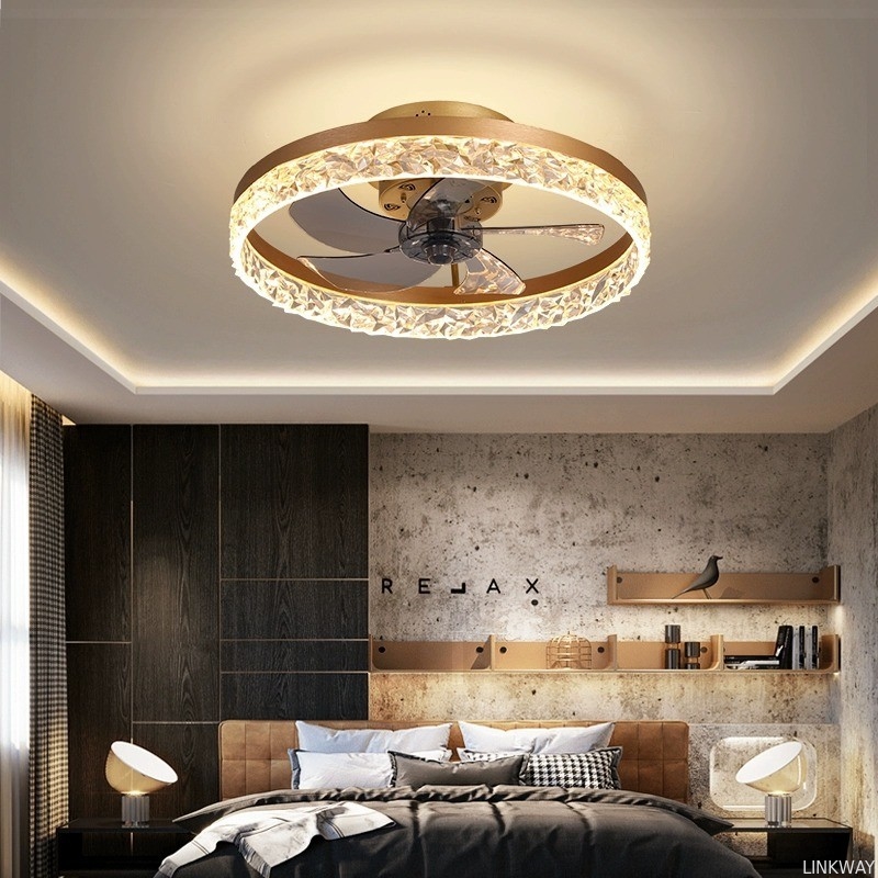 Factory Modern Home Intelligent Remote Control Ceiling Fan with Lamp Dimming Fan Lights for Home Living Room Bedroom LED Fan Light