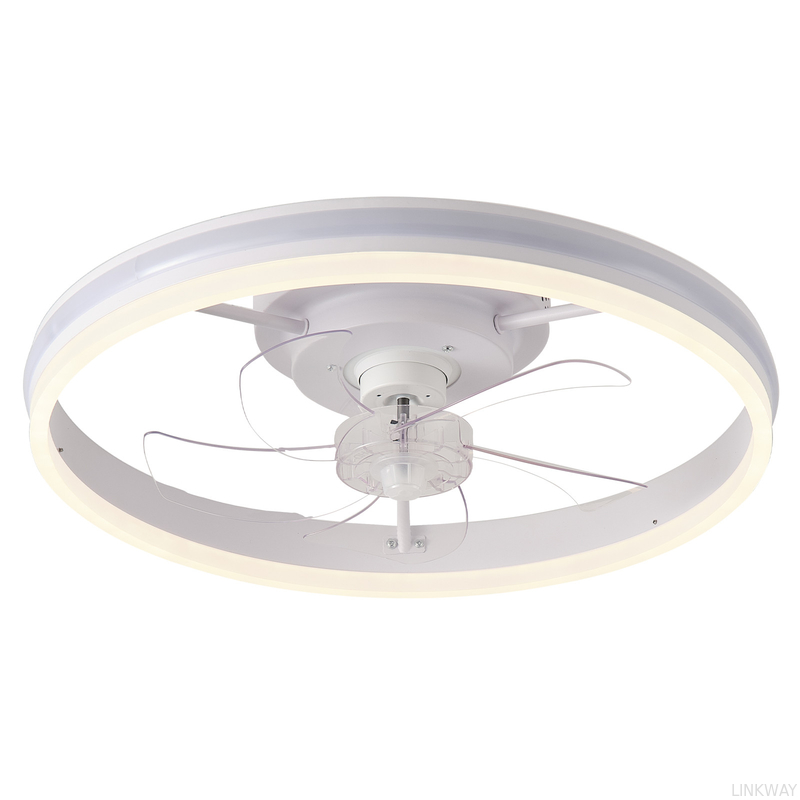 Manufacturer 20 Inch Flush Mount Ceiling Fan Light , Bedroom White Fandelier Ceiling Fan With Light
