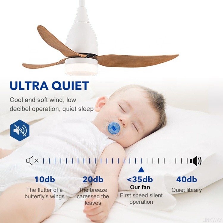 Wholesale    Decorative Flush Mount LED Ceiling Fan , DC Ceiling Fan With Light And Remote