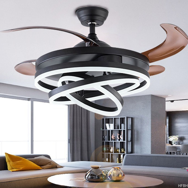 Factory Modern Bedroom Lighting Fixtures Invisible Ceiling Light With Fan And Remote Control