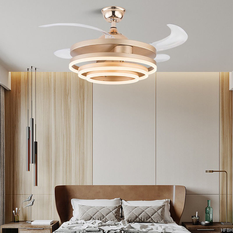 Factory Modern Bedroom Lighting Fixtures Invisible Ceiling Light With Fan And Remote Control