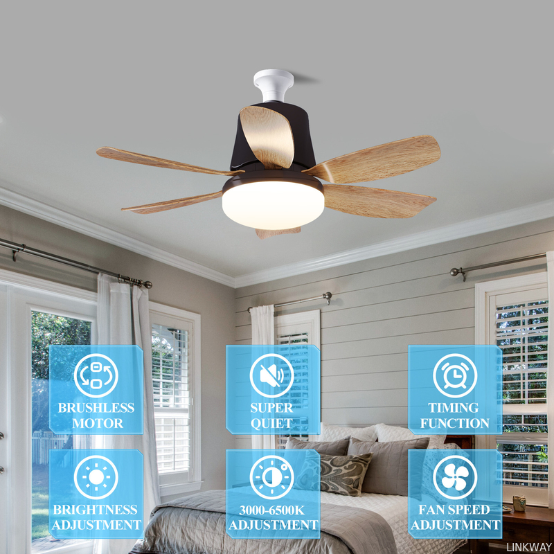 Manufacturer Moving Head Intelligent Home Decor 360 Degree Rotating Ceiling Fan With Dimmable LED Light