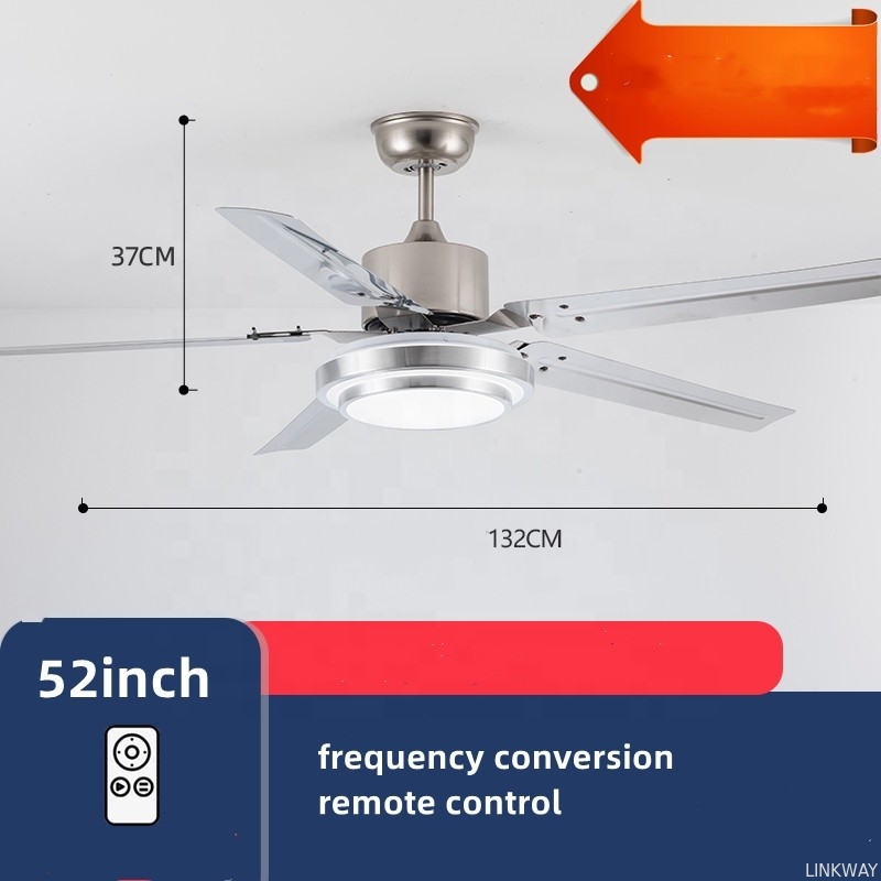 wholesale 220V Home Ceiling Fans 52 Inch Five Metal Blade Ceiling Fan With Light