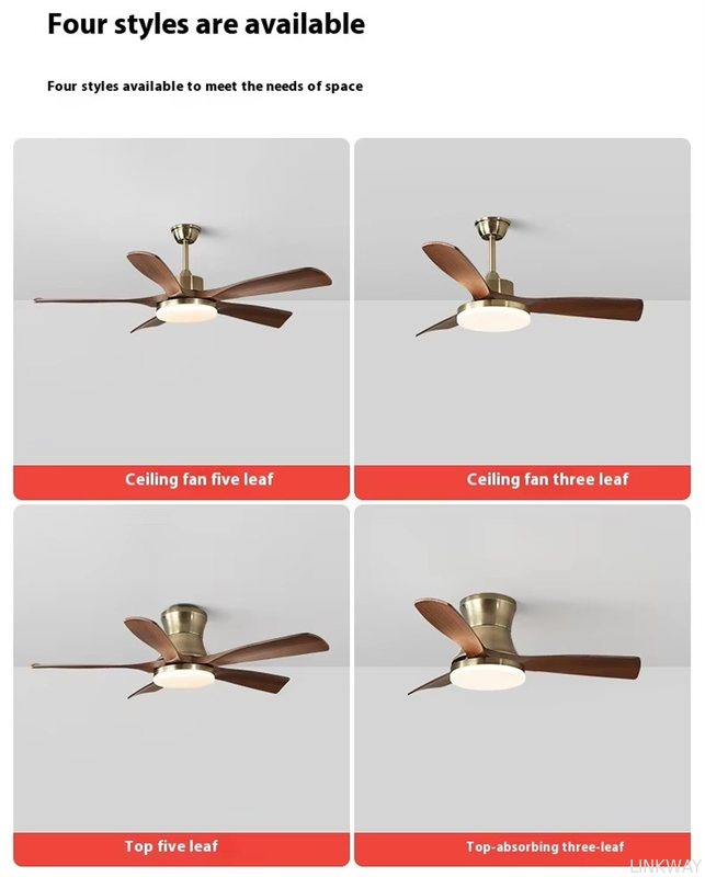 Wholesale factory 42/52 Inch 3/5 Straight Blades Wooden Leaf Ceiling Fan Remote Control