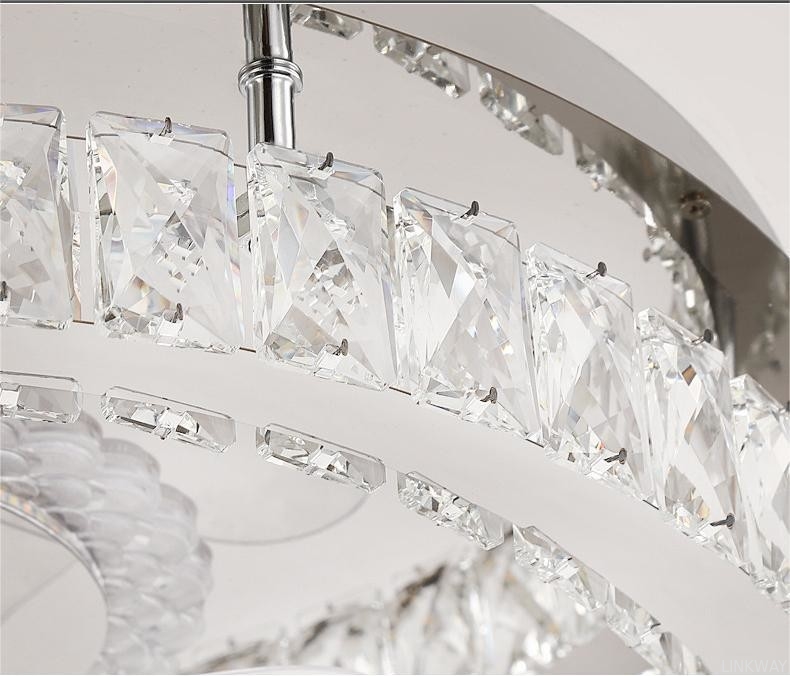 wholesale  Light Luxury Crystal Ceiling Fan Light Nordic Silent Concealed Ceiling Fan With Light