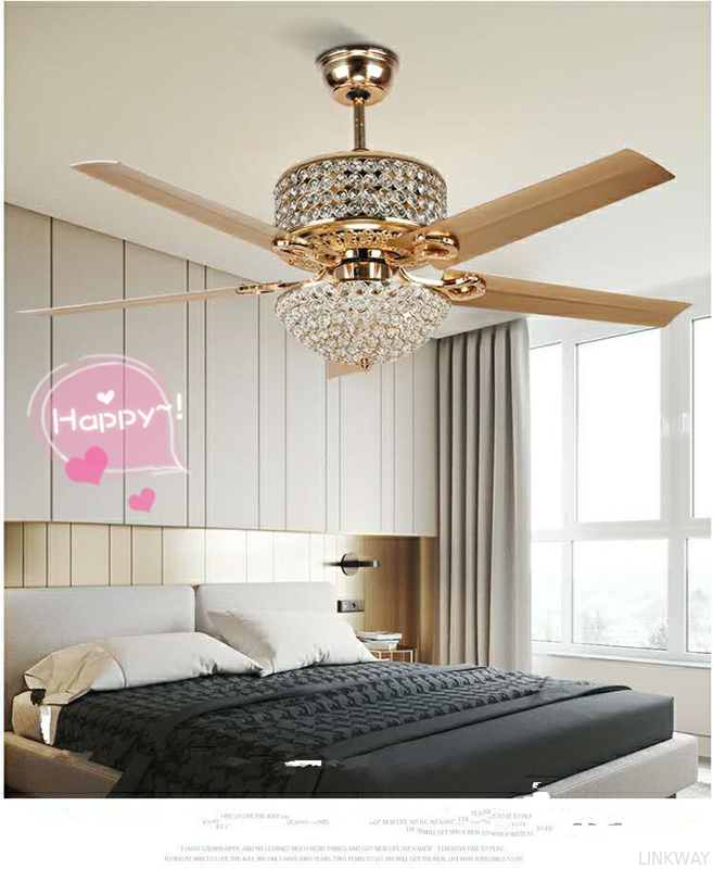Factory Modern Crystal Ceiling Fan With Light And Remote , 3 Light Ceiling Fan Remote Control