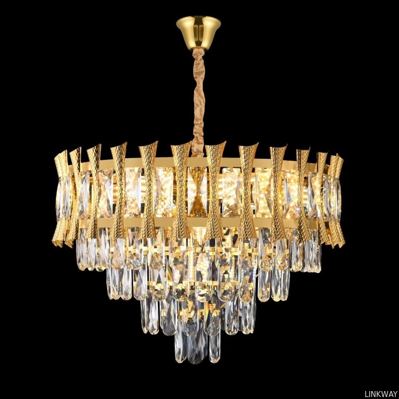 Wholesale   Retractable Crystal Chandelier Ceiling Fan With Light And Remote Control