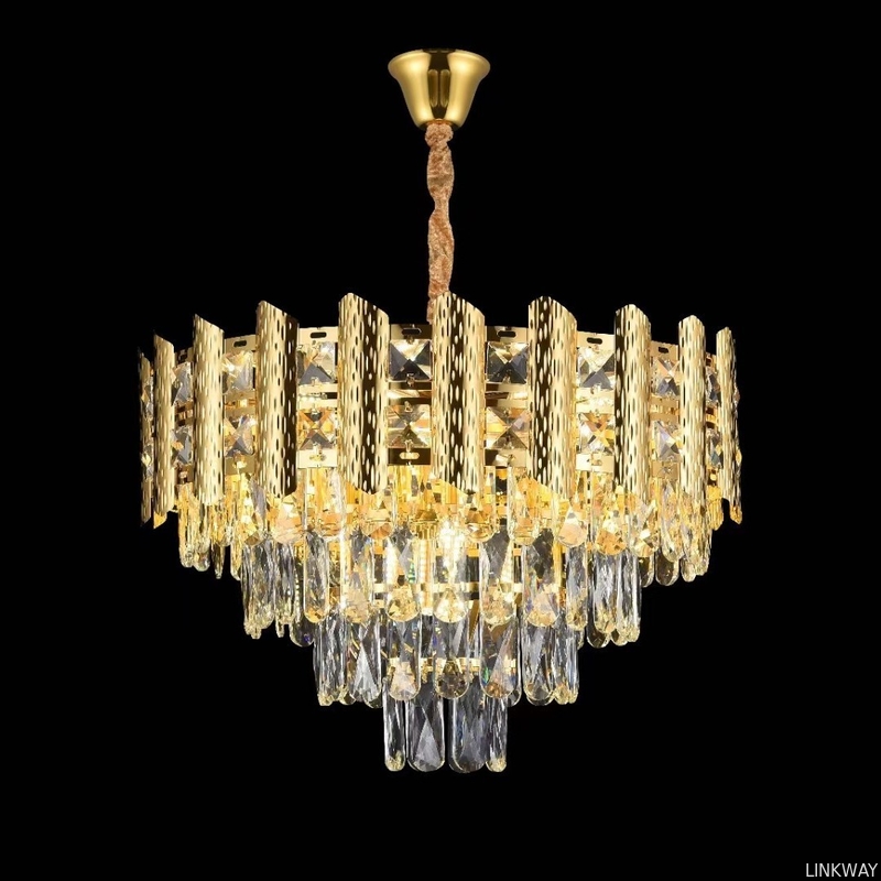 Wholesale   Retractable Crystal Chandelier Ceiling Fan With Light And Remote Control