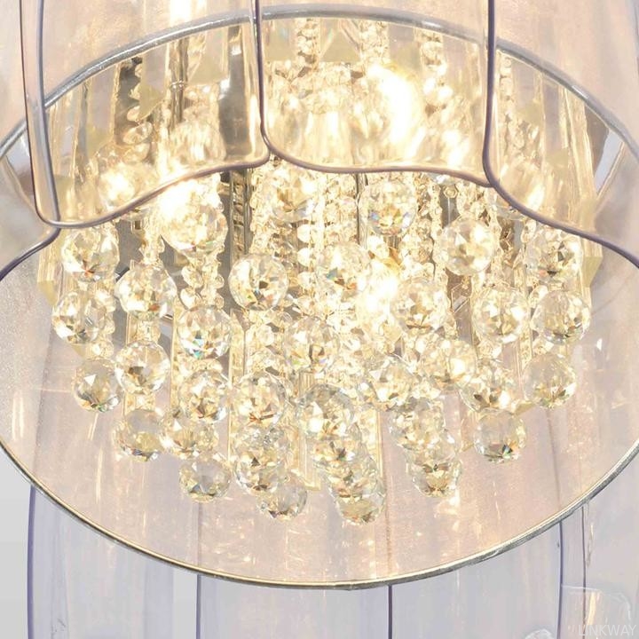 Wholesale   Modern 50 Inch LED Crystal Ceiling Fan Light , Transparent Blade Ceiling Fan With Lights