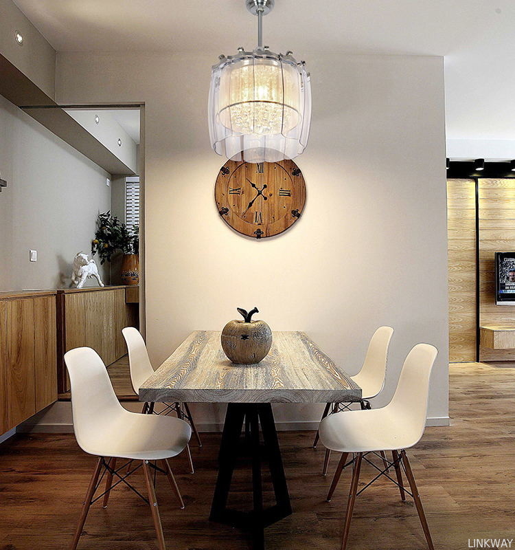 Wholesale   Modern 50 Inch LED Crystal Ceiling Fan Light , Transparent Blade Ceiling Fan With Lights