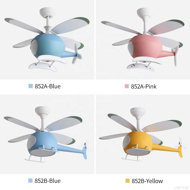 Manufactory Custom Helicopter Ceiling Fan Light , Airplane Ceiling Fan Remote Control For Kids Room