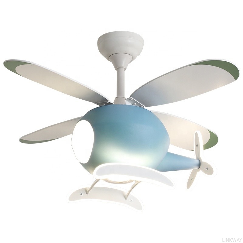 Manufactory Custom Helicopter Ceiling Fan Light , Airplane Ceiling Fan Remote Control For Kids Room