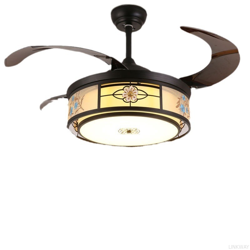 wholesale  Safe Indoor Fan Light Remote Control Ceiling Lighting Chandelier With Fan
