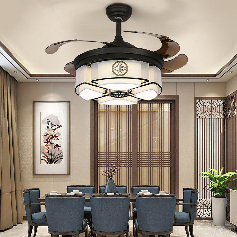 wholesale  Safe Indoor Fan Light Remote Control Ceiling Lighting Chandelier With Fan