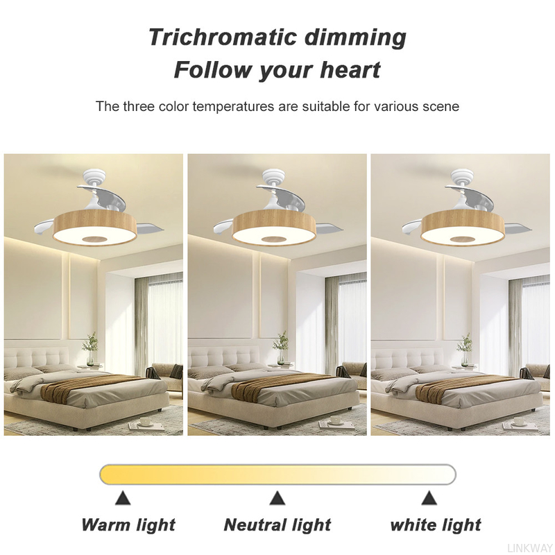Manufactory European Style BLDC Ceiling Fan 42 Inch Retractable Ceiling Fan With Light And Remote