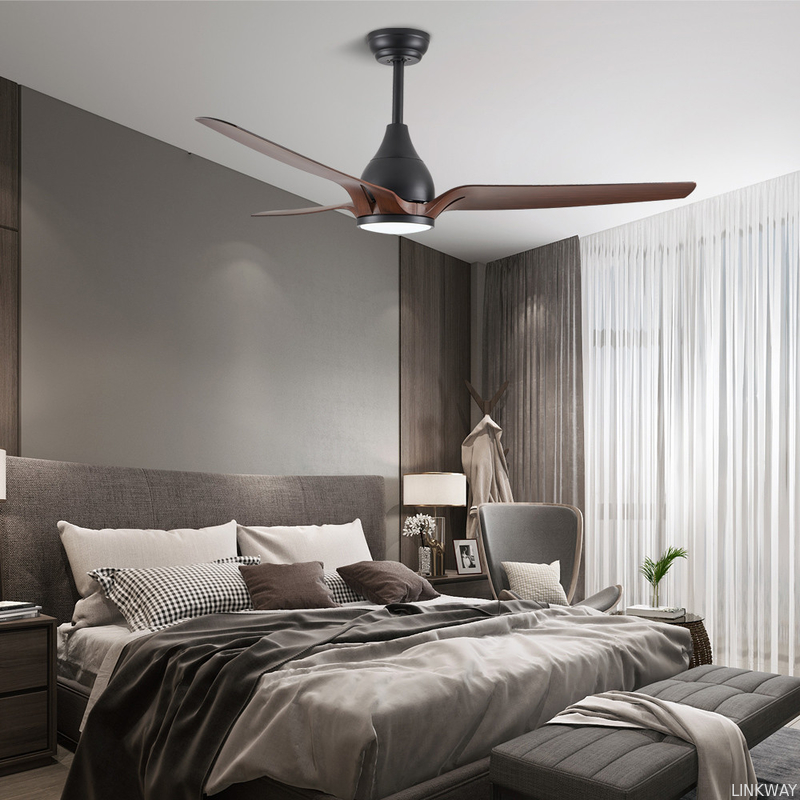 Wholesale factory Dimmable Remote Control ABS Ceiling Fan Light Helicopter DC Motor Modern LED Ceiling Fan