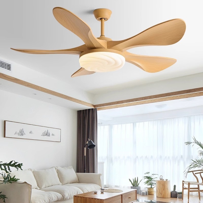 Manufacturer Cream Wind Wooden Blade 48 Inch Ceiling Fan With Light And Remote Control