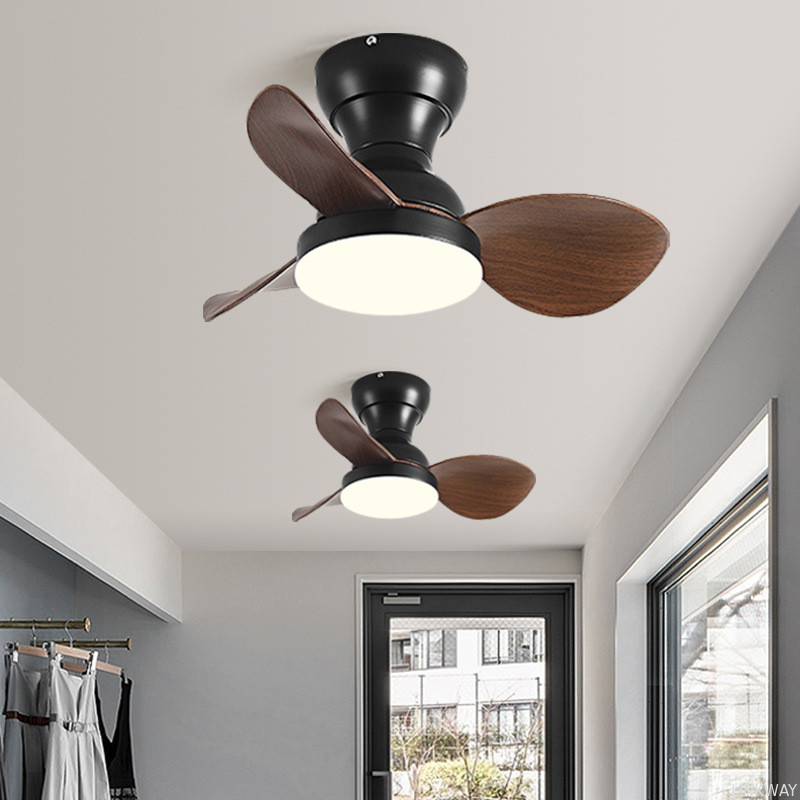 wholesale  Solid Wood Ceiling Fan 22 inch Silent Fan Pendant Light Variable Frequency