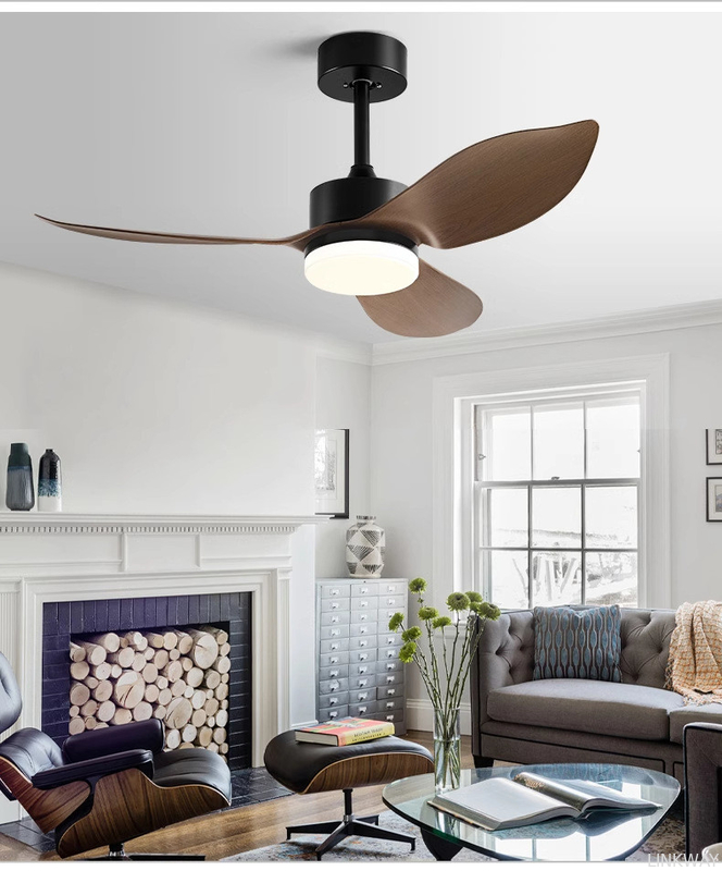 Manufacture High Quality ABS 3 Blade 48 Inch Frequency Conversion Led Ceiling Fan With Light Strap Remote Control