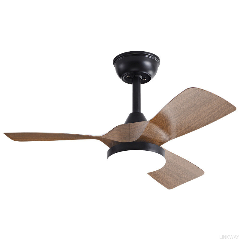Manufacturer 32 Inch Simple Frequency Wooden Blade Ceiling Fan Conversion Nordic Home Fan Light