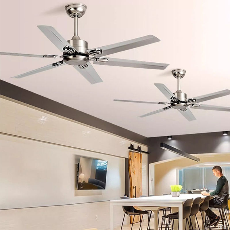 NEW Style 48 52 56 Inches Dc Ac Modern Indoor Energy Efficient Stainless Steel / Wood Blades Ceiling Fan With Led Light