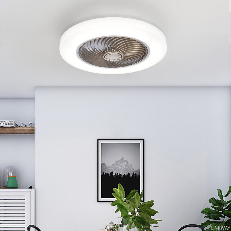 Manufactory Smart Ceiling Fan Fans With Lights Remote Control Bedroom Decor Lamp 52cm Air Invisible Blades Retractable Silent
